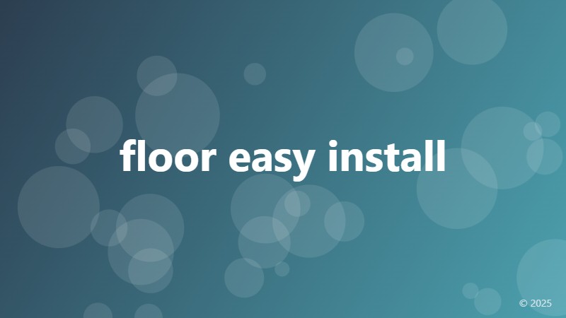 floor easy install