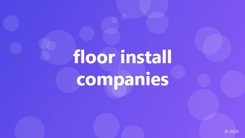 floor install companies
