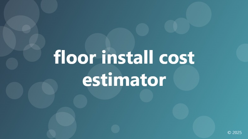 floor install cost estimator