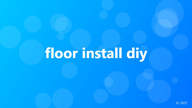 floor install diy
