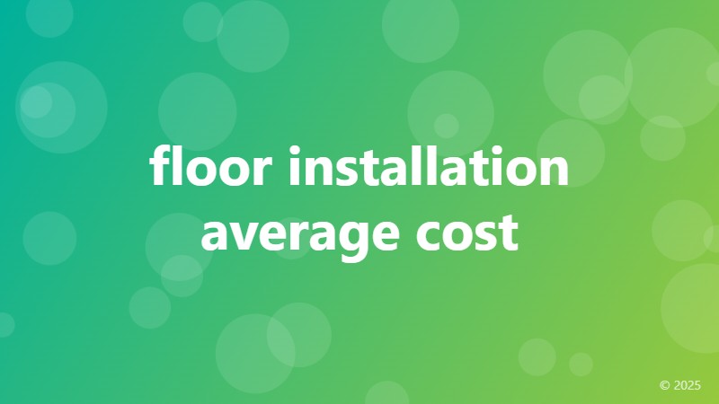 floor installation average cost