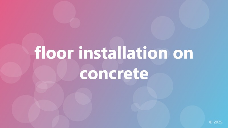 floor installation on concrete