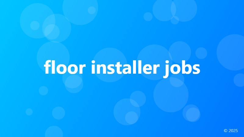floor installer jobs