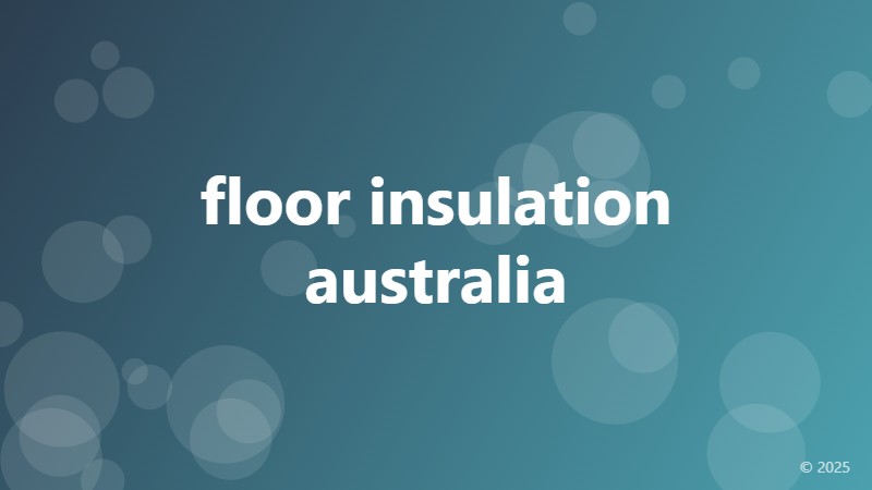 floor insulation australia