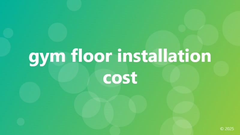 gym floor installation cost