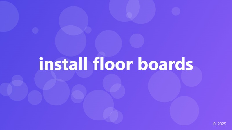 install floor boards