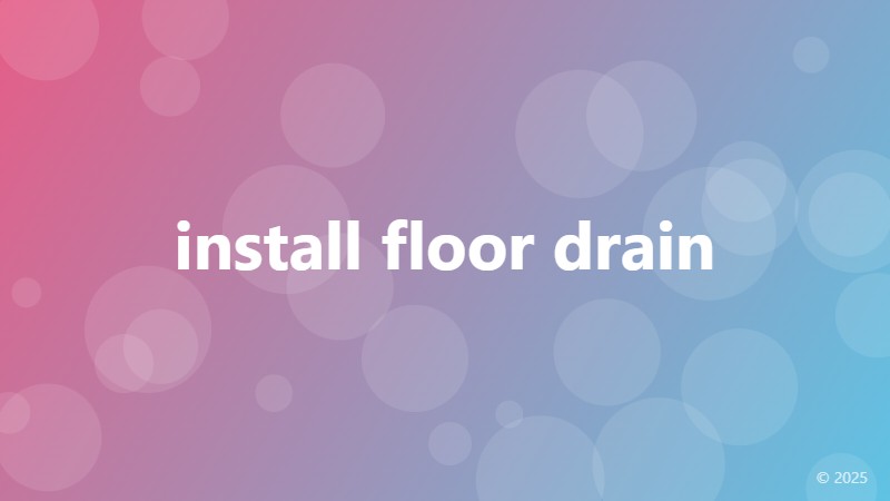 install floor drain