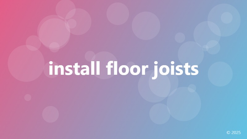 install floor joists