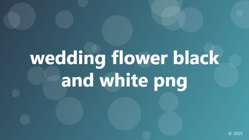 wedding flower black and white png