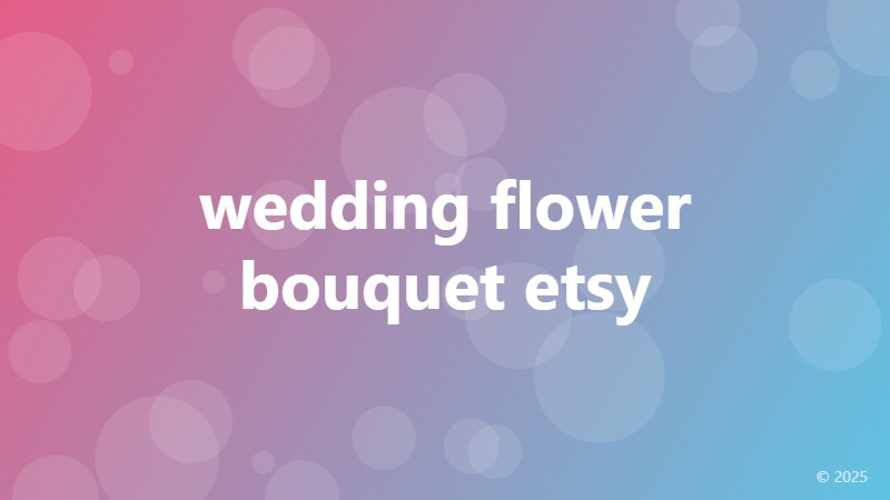 wedding flower bouquet etsy
