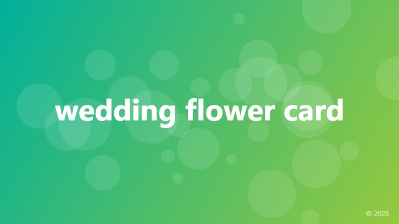 wedding flower card