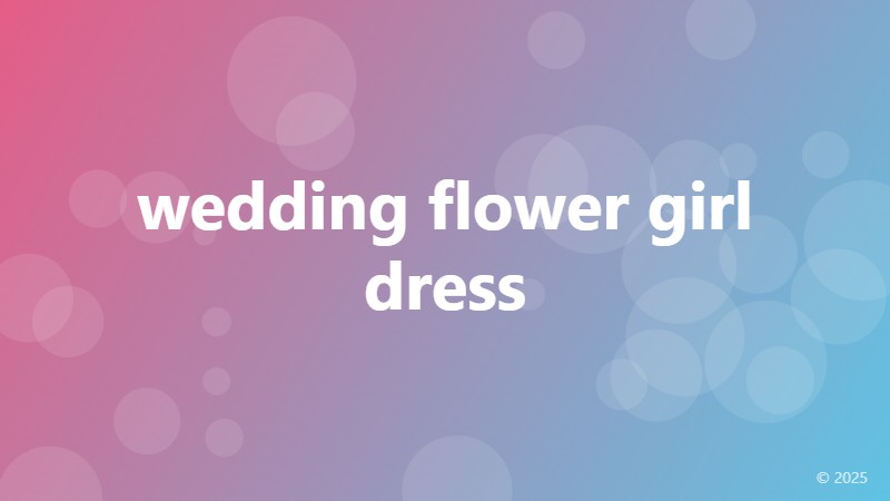 wedding flower girl dress