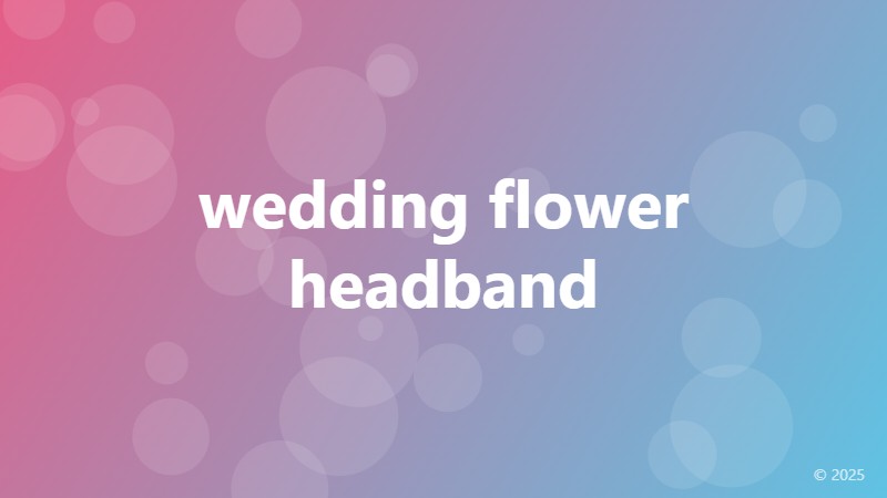 wedding flower headband